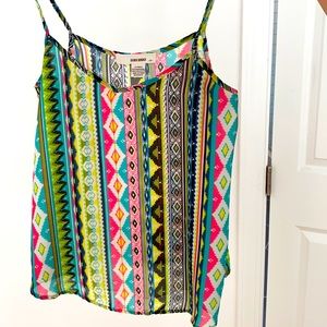 Tribal print bright tank top